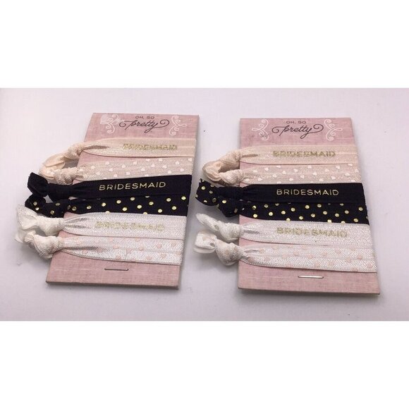 PINK Victoria's Secret Accessories - Lot Of 2 Oh So Pretty Bridesmaid Hair Ties Pink White Black NIP